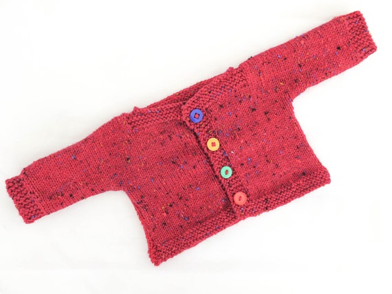Free Knitting Pattern Easy Baby Sweater Simply Splendid Baby Cardigan 4 Sizes One Piece Baby Cardigan Toddler Buttoned Sweater