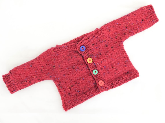 Free Knitting Pattern Easy Baby Sweater Simply Splendid Baby Cardigan 4 Sizes One Piece Baby Cardigan Toddler Buttoned Sweater