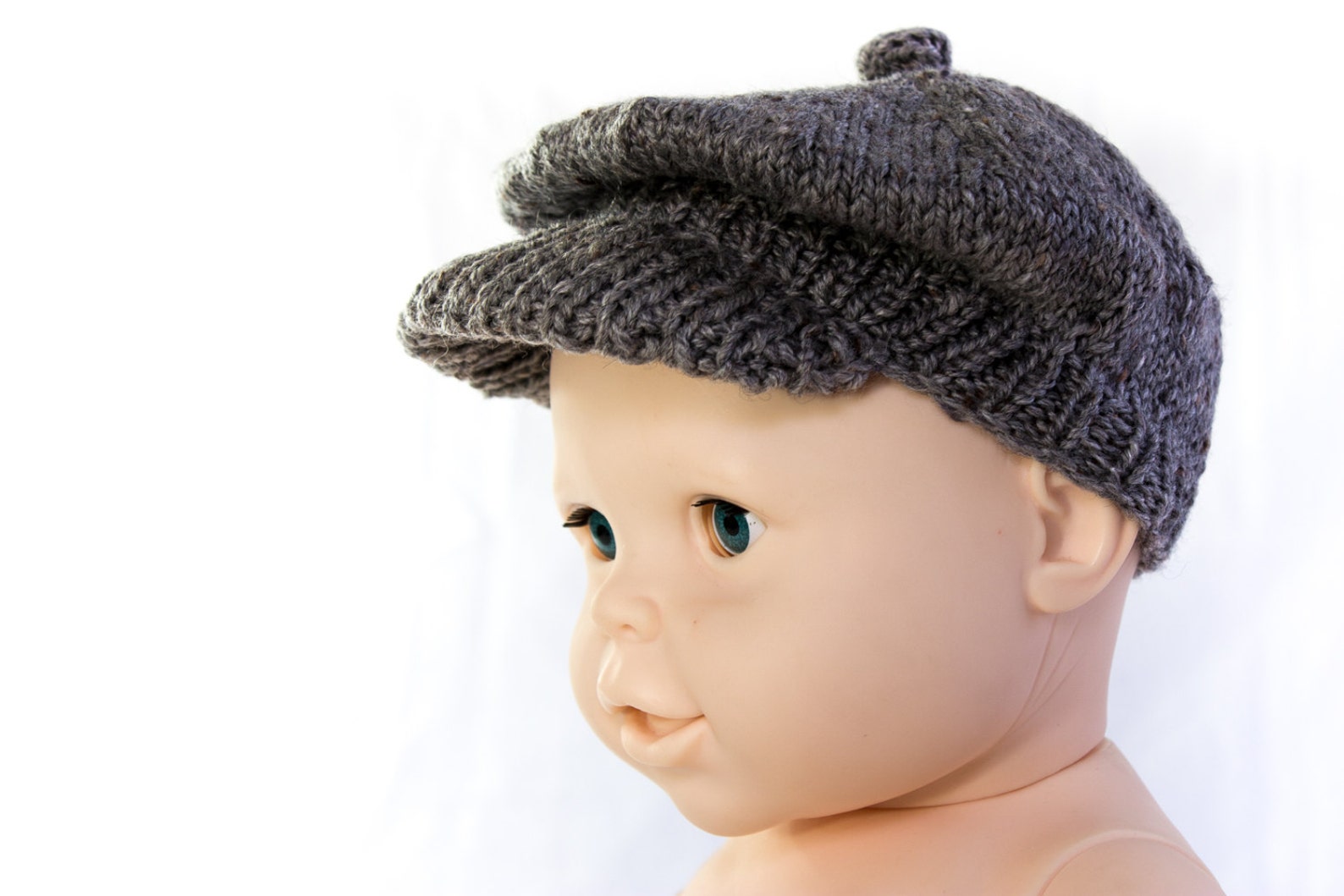 KNITTING PATTERN PDF Newsboy Cap Brimmed Cap Baby Boy Cap Etsy