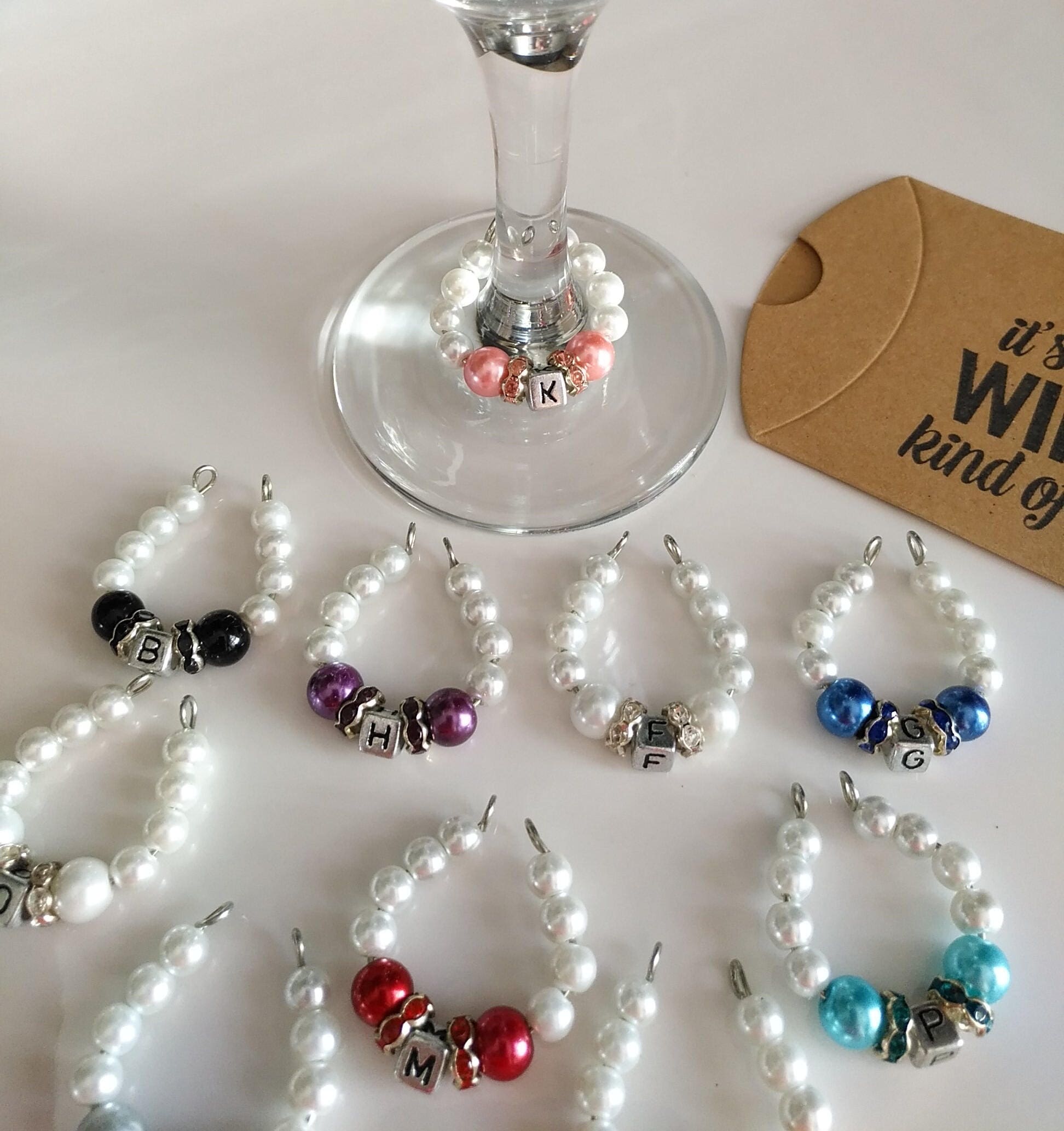 Personalized Wine Charm Rings Set of 10 Wine Charm Rings Etsy