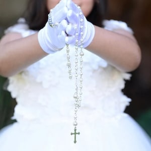 Personalized Rosary Gift First Communion, Personalized Rosary, Baptism for a girl or a boy, Rosary Gift, Family Name Rosary image 1