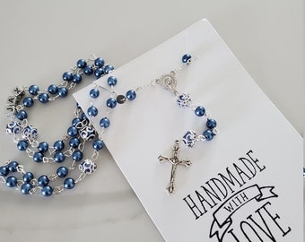 Personalized Rosary Beads, Custom Name Catholic Gift, Baptism Gift, Newborn Keepsake, Religious Rosary
