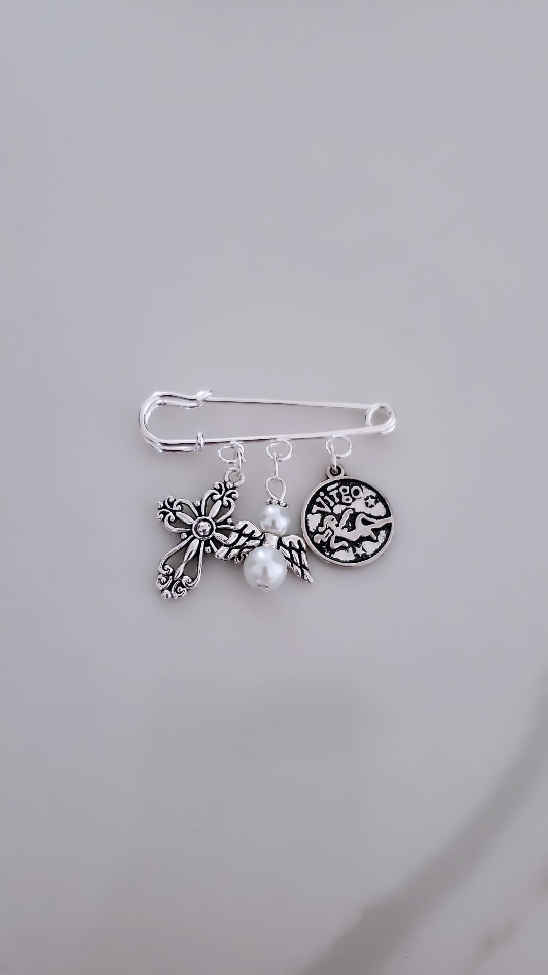 Guardian Angel Charm, Baby Stroller Pin, Safety Pin, Baptism Gift, Baby ...
