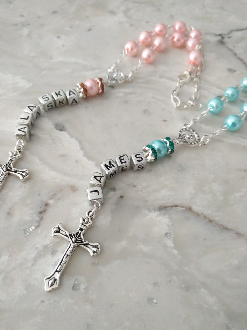 Personalized Rosary Baptism Rosary Baptism Gift Etsy