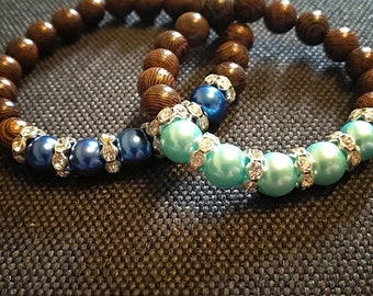 Stretchy Wooden Bracelets, Gift for Her, Birthday Gifts, Teacher Gift