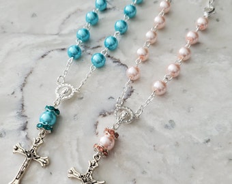 Small Rosaries, Rear View Mirror Rosary, Handmade Rosaries Pocket Rosary Car Rosaries Baptism Favors Handmade One Decade Rosary Rosaries