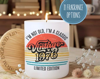 Vintage 1976 Birthday Candle | 1976 Birth Year Gift | Funny Milestone Birthday Candle I 50th Birthday Gift