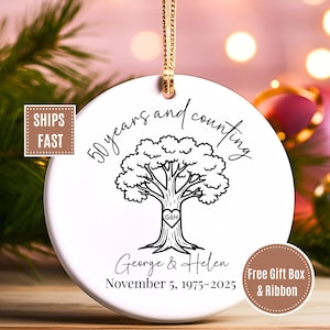 Custom Anniversary Ornament, 50th Anniversary Gift, Golden Anniversary Gift, 50th Wedding Anniversary Gift, Golden Wedding Anniversary Gift