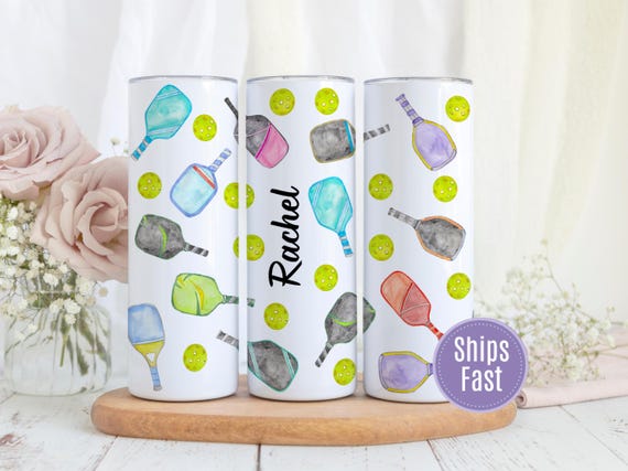 Personalized Pickleball Tumbler 20oz, Custom Gift for Pickleball Player with Name