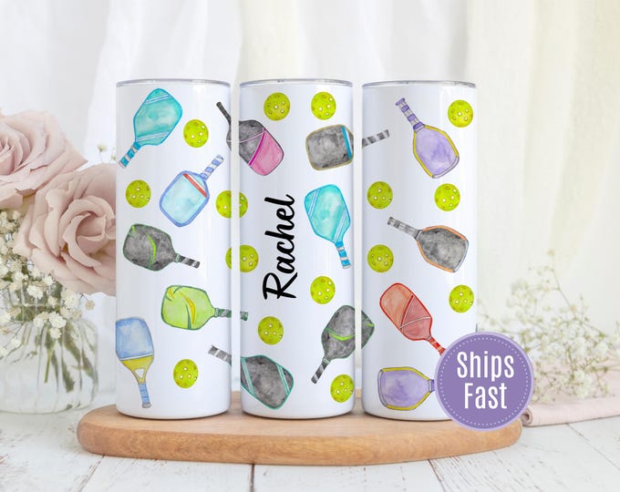 Personalized Pickleball Tumbler 20oz, Custom Gift for Pickleball Player with Name