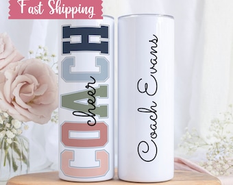 Custom Cheerleading Coach Tumbler with Name, Personalized Coach Cup