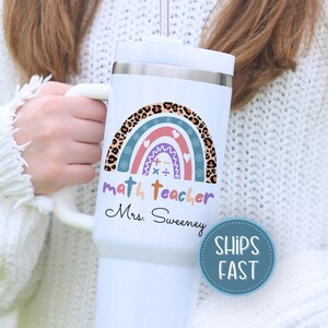 Math Teacher 40oz Tumbler, Teacher Thank You Gift, Teacher Appreciation Week Gift, Custom tumbler for Teacher, Math Teacher Tumbler