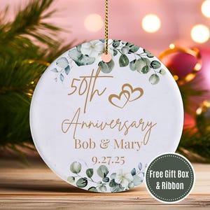 Custom Anniversary Ornament, 50th Anniversary Gift, Golden Anniversary Gift, 50th Wedding Anniversary Gift, Golden Wedding Anniversary Gift