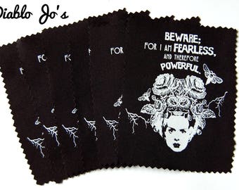 Bride of Frankenstein, Frida Kahlo sew on patch, horror, jacket screen printed, Feminist