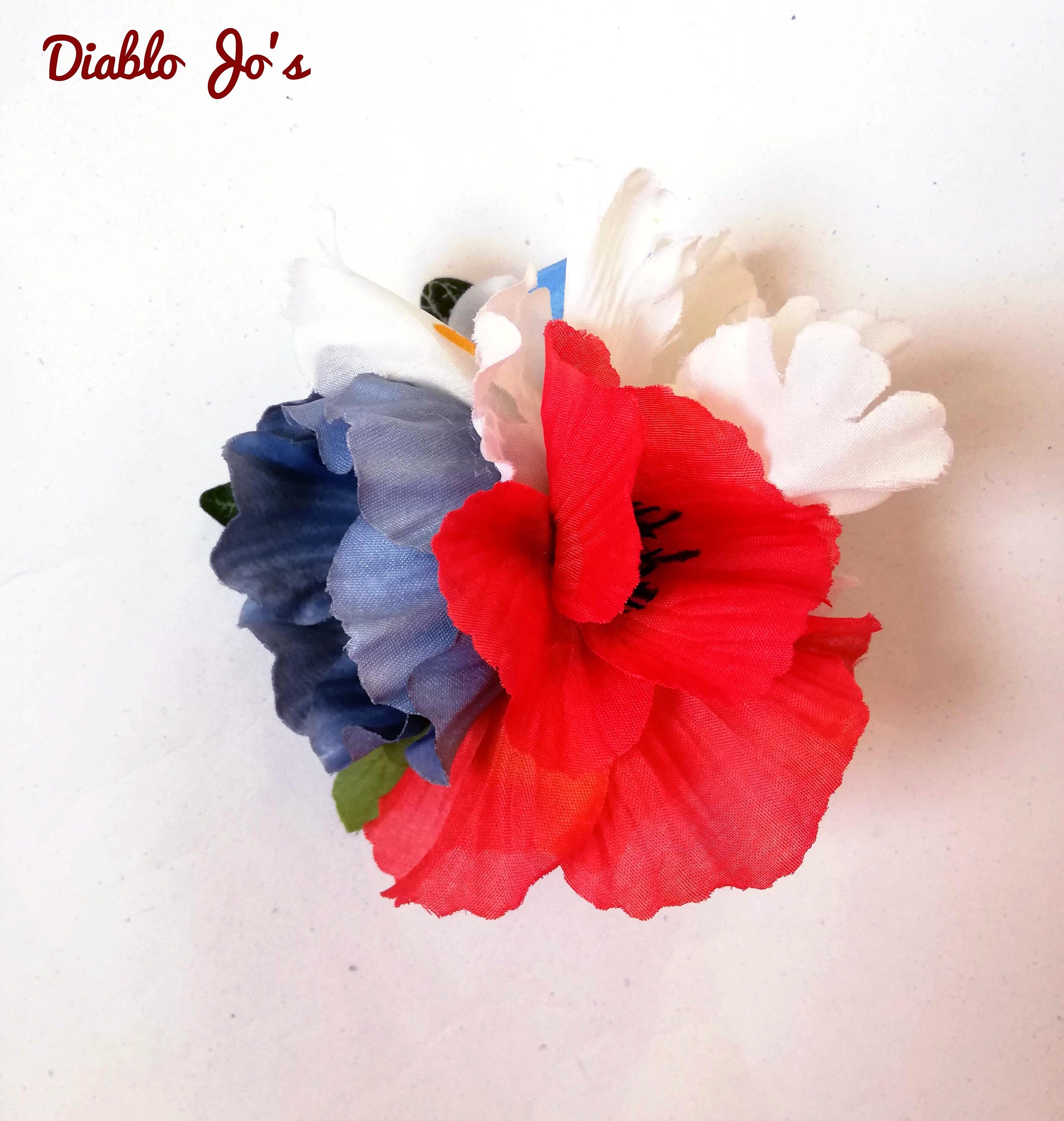 Vintage Style Poppy Hair Flower Tropical Pin Up Rockabilly Etsy