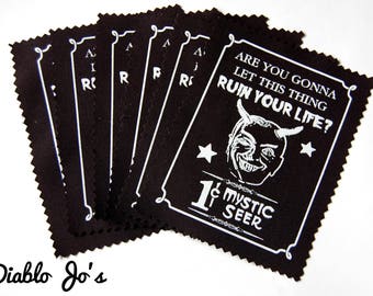 Mystic Seer Devil, Fortune teller sew on patch, horror jacket screen printed, Twilight zone