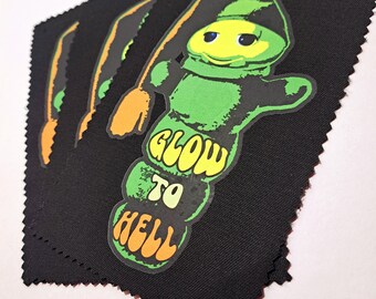 Glow Worm 80's retro toy sew on patch goth metal horror patch