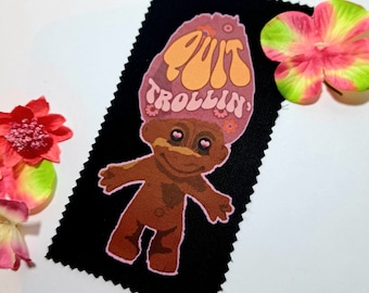 retro Troll toy sew on patch cute hippy kitsch patch