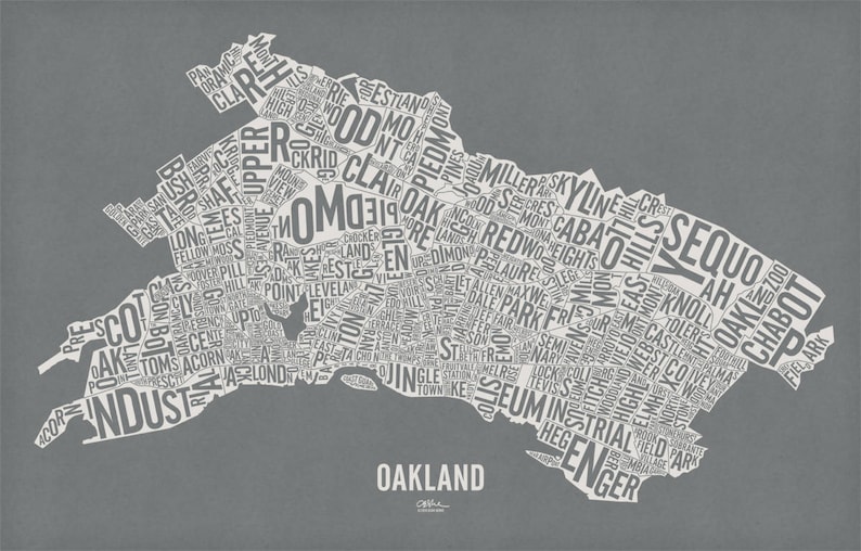 OAKLAND and Its 146 Neighborhoods 25x16 Map Poster  Etsy