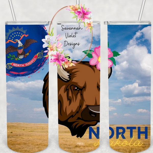 State of North Dakota Sublimation Tumbler Design Download