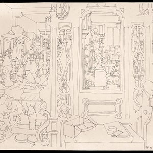 REDUCED - vintage 1966 Kaffe Fassett original pen/ink drawing.