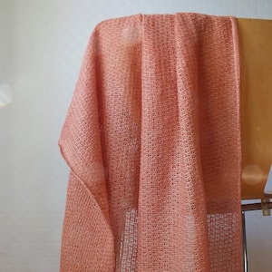 Knitted Summer Linen Baby Throw Blanket - Minimalist Baby Throw - Terracotta