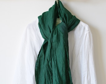 Smaragdgrüner Schal, Natürlicher Leinenschal, Abendverpackung für Kleid überdecken Teal Green