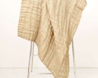 Natural Linen Baby Blanket - Toddler Crib Blanket - Organic Baby Blanket - Gender Neutral Blanket, Beige