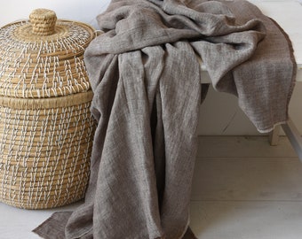 Coperta in lino morbido: coperta da divano scandinava a spina di pesce