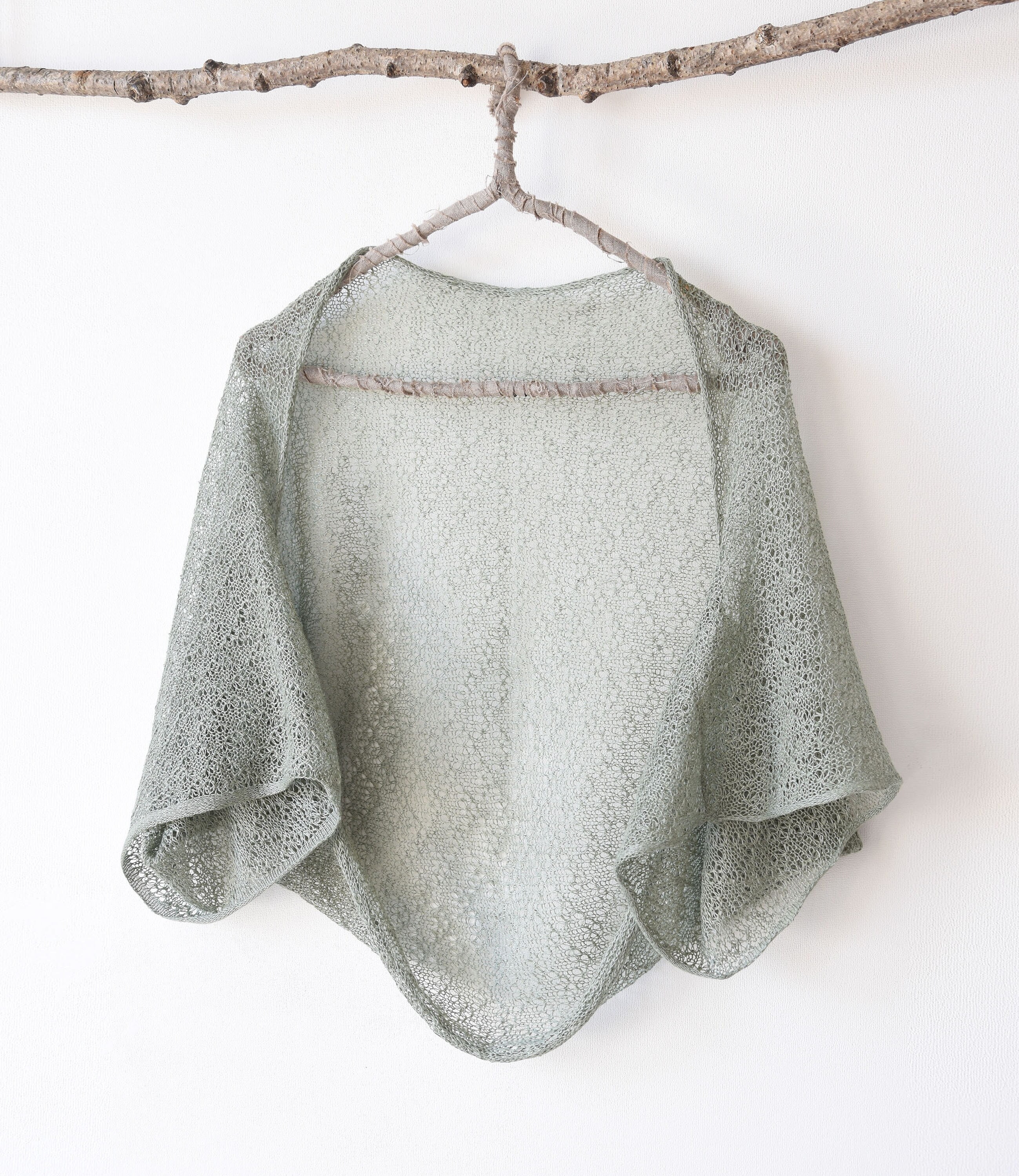 Knit Shrug Bolero Artichoke - Linen Lace Shoulder Cover up
