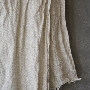 Soft Linen Shawl Eco-friendly Natural Pure Linen Wrap Simple Minimalist Shawl Vintage Style Scarf Beige Light Beige image 6