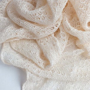 Lace Linen Shawl Wrap - Light Peach