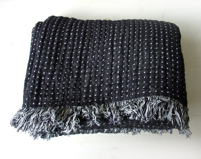 Soft Linen Blanket Throw Blanket Plaid Bedspread Etsy