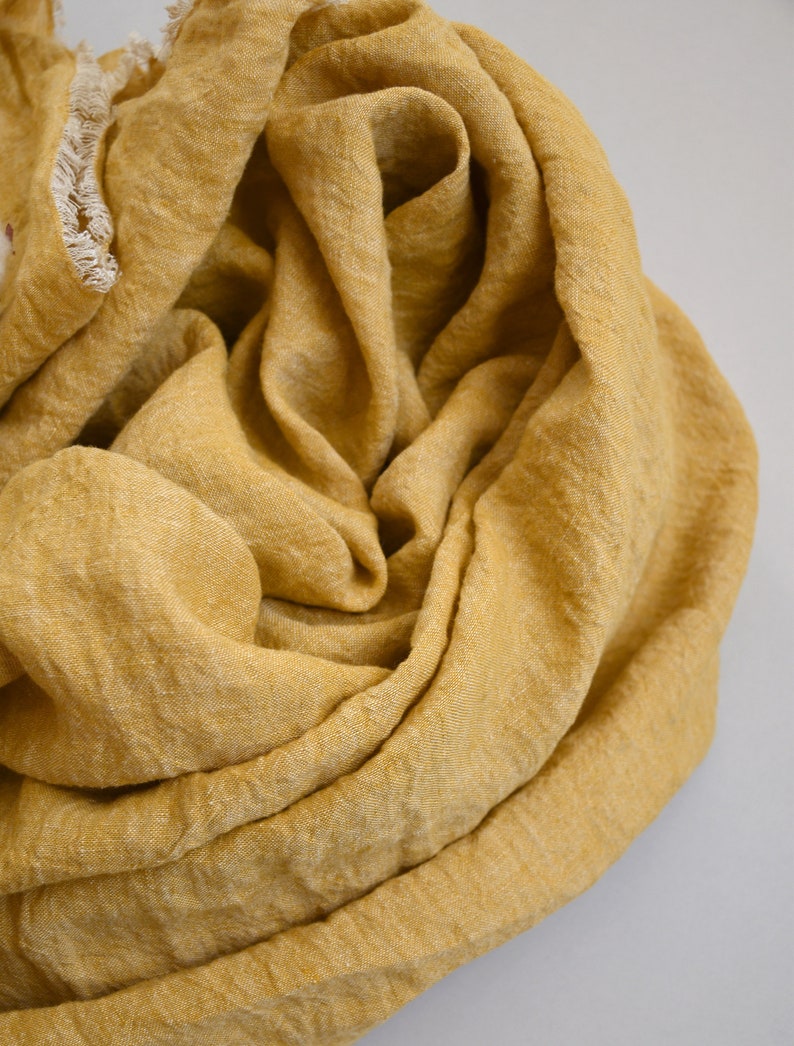 Yellow Mustard Linen Throw Blanket Bedspread With Fringe Etsy