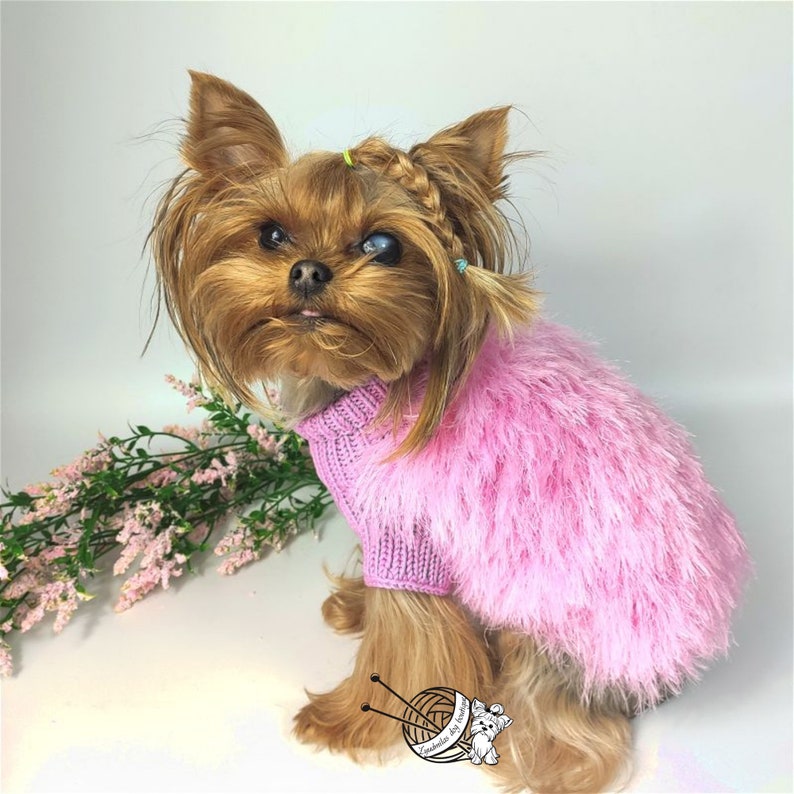 pink dog sweater small