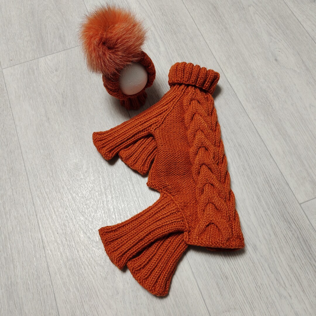 Dog Sweater and Hat Set Overalls for Dogs Knitted Dog Etsy