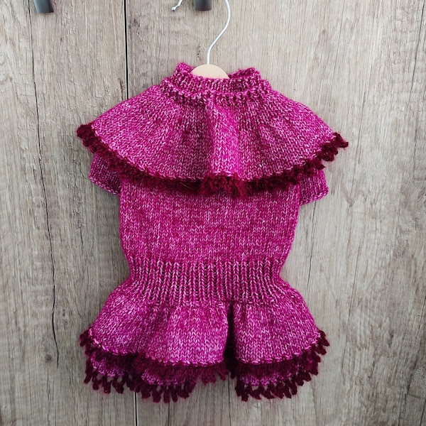 Small dog dress, Red dog dress, Yorkie dog dress Ruffle dog dress, Fashion dog dress, Knit dog dress, Pet gifts for dogs