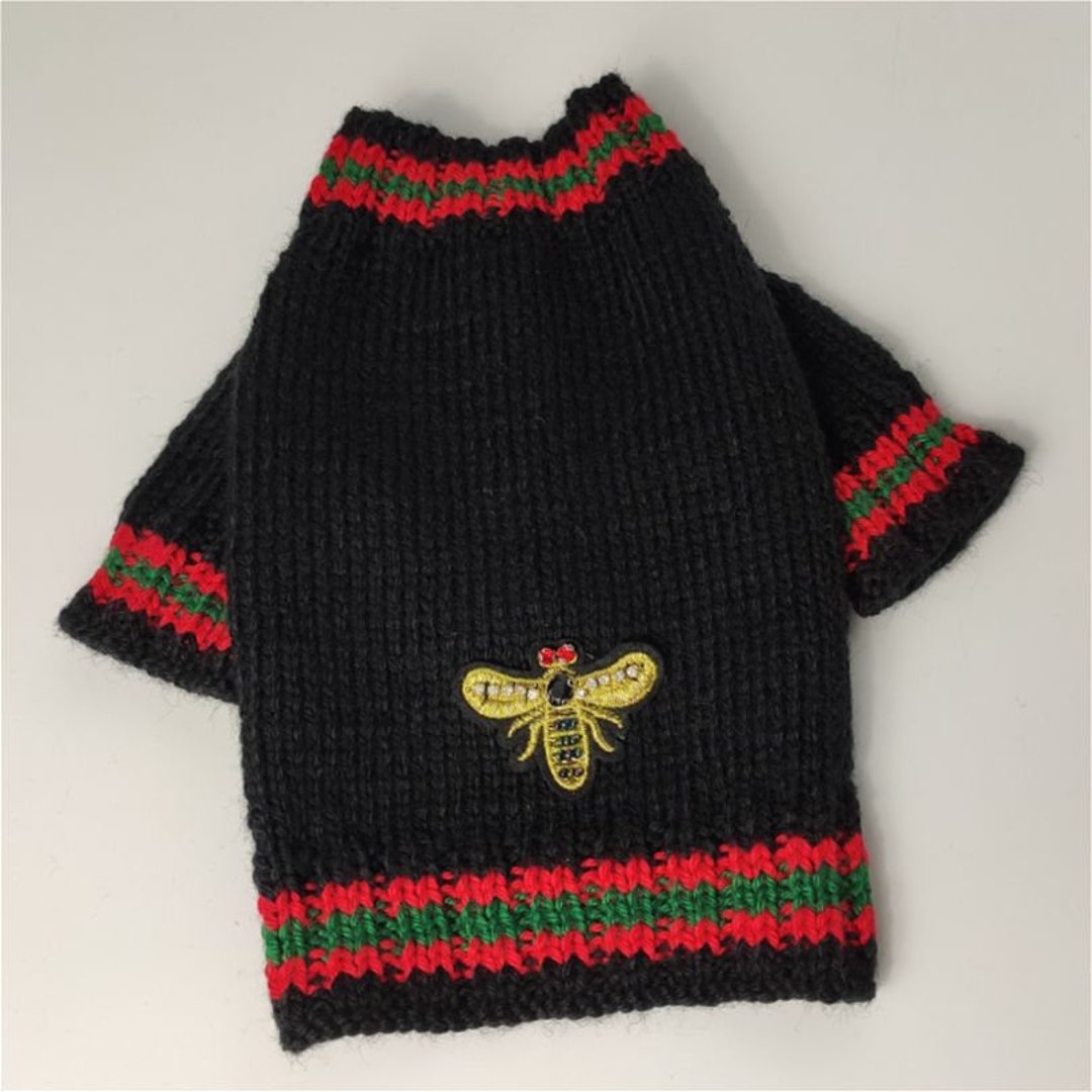Black Dog Sweater, Handmade Dog Clothes, Knitted Dog Jumper Pet Jackets