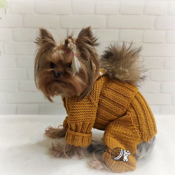 犬服・アクセサリー work clothes for dogs Dog Costumes Knitted, Yorkie Clothes Dog , Knit Dog Pants, Dog