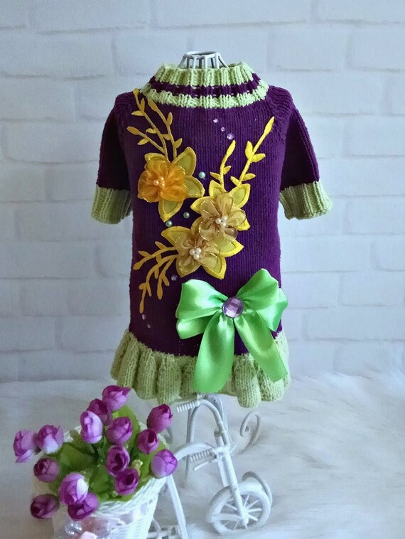 Dog dress dog clothes pet dress yorkie clothes Small dog Etsy