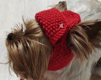 Kleine Ohrenmütze gestrickt für kleine Hunde Chihuahua & Yorkies