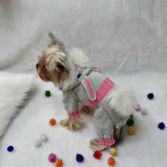 Knitted dog costume hand knit dog clothes yorkie puppy Etsy