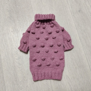 Sweater dogs knitted, Pink dog sweater, Handmade dog clothes