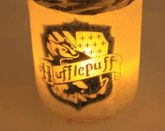 Lighted Hufflepuff House Jar, Hogwarts Decor, Nightlight