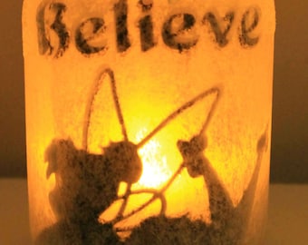 Tinkerbell Fairy Lighted Jar, Flameless Nightlight Lantern