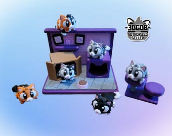 Purrfectly Playful Cat House Miniature Set – Meowgical Moments Await!