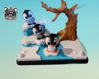Winter Waddle Wonderland – 3D Printed Penguin Playset