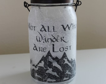 Not all Who Wander Lighted Jar