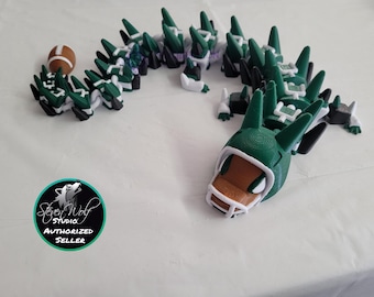 Football Dragon Figurine, Customizable Team Colors, 18 inch