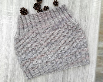 Light Brown Hand Knitted Belly Warmer, Kidney Warmer, Winter Belt, Haramaki, Stomach Warmer